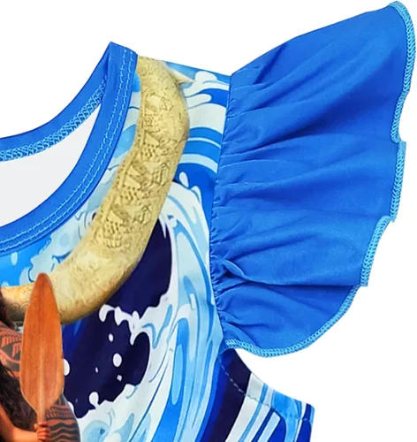 Vista 4 de MOTHAF Vestido de princesa para niñas, traje de aventura para niños pequeños, dibujos animados, manga con volantes, vestidos de verano, regalo