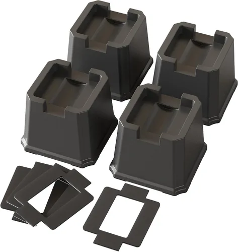 Vista 13 de Paquete de 9 elevadores de cama de 3 pulgadas resistentes para muebles que se adaptan a ruedas de cama, sofá, mesa y sofá, color negro For Wheels