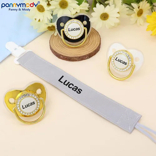 Vista 3 de 4 unidades, chupete personalizado con nombre, clip para chupete personalizado, regalo de bebé para niños y niñas recién nacidos, accesorio de bebé