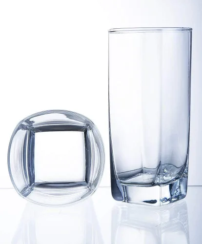 Vista 8 de Juego de 8 Vasos para Beber de Uso Diario, Cristalería de Cocina para Cóctel, Café Helado, Cerveza, Té Helado, Vino, Whisky, Agua, 4 Vasos Altos