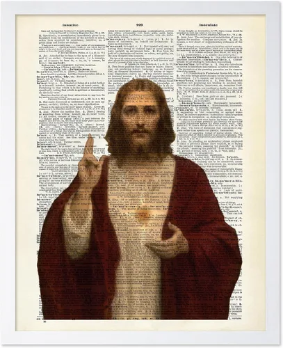 Vista 66 de Poster Master Póster de retrato vintage, impresión cristiana retro, regalo para religiosos, amigos, cara de Jesucristo, sudario de Turín, Biblia