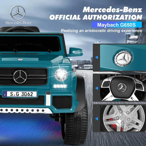 Vista 2 de Mercedes-Benz G650S - Auto de paseo para niños, JOYLDIAS 12V7AH Kids Ride On Truck con control remoto de 2.4 GHz, 3 velocidades, Bluetooth, música