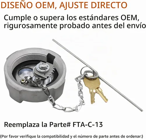 Vista 7 de Fokes Tapa de Combustible Diésel con Bloqueo de 2 3/8" Compatible con Freightliner M2 Camiones Semi de Caja Pequeños Tanque de Combustible, Tapa