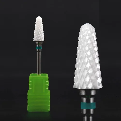 Vista 5 de KADS Juego de 8 brocas de cerámica para uñas y 16 agujeros, cortador de fresado para taladro eléctrico de manicura, removedor de esmalte de gel