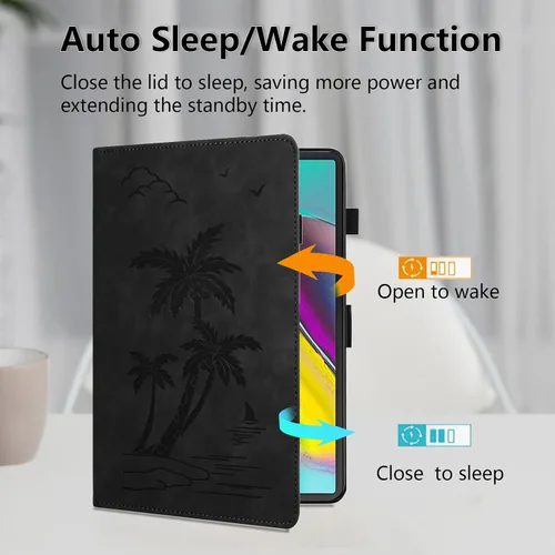 Vista 3 de Funda para Samsung Galaxy Tab S5e de 10.5 pulgadas 2019 modelo (SM-T720/T725/T727) - Funda protectora de piel sintética con bolsillo y función atril