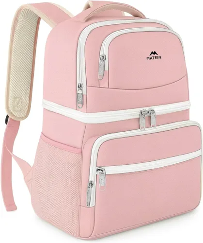 Vista 10 de MATEIN Mochila enfriadora, 26 latas, mochila térmica de almuerzo para hombres y mujeres, a prueba de fugas, de doble capa, mochila de almuerzo