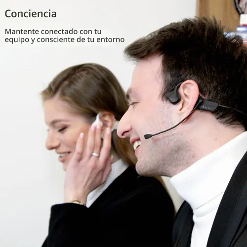 Vista 3 de Audífonos Bluetooth con micrófono, auriculares de diadema con micrófono, audífonos con cancelación de ruido y conexión multipunto Bluetooth 5.0