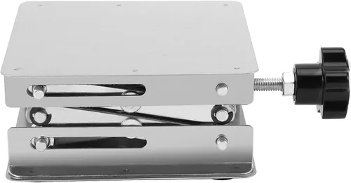 Vista 5 de ZOENHOU Plataforma de elevación de 2 piezas de 4 x 4 pulgadas, plataforma de elevación de soporte de laboratorio de acero inoxidable con rueda