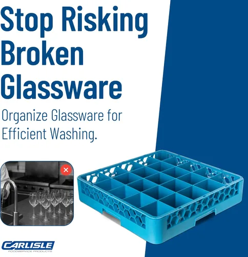 Vista 12 de Carlisle FoodService Products OptiClean - Estantes de vidrio con 25 compartimentos, se adapta a copas de vino tinto de 3.25 pulgadas de diámetro