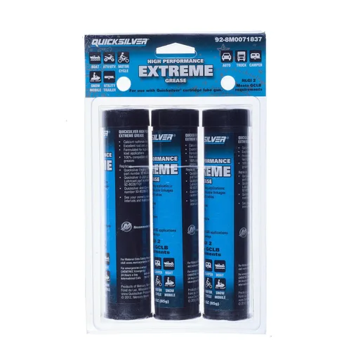 Vista 2 de Quicksilver 8M0071837 Grasa/lubricante extremo de alto rendimiento con PTFE, cartuchos de 3 onzas, paquete de 3