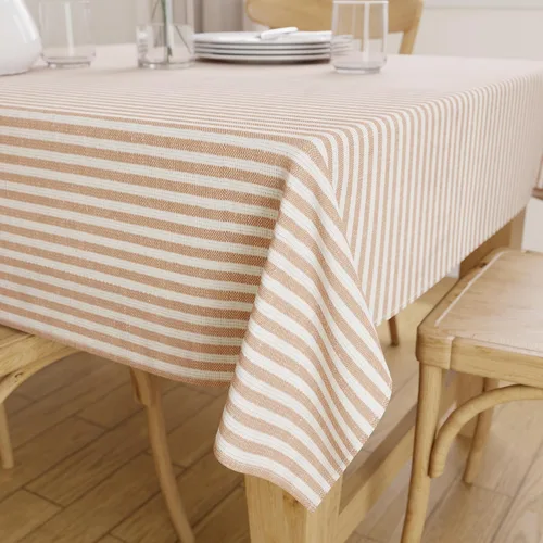 Vista 13 de Encasa XO Mantel cuadrado de algodón 35"x35" Franca Beige Checks Cheques Franca Beige