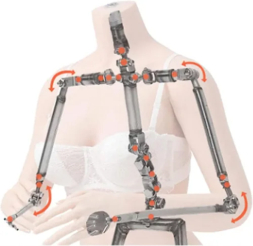Vista 4 de Muñeca sexual de pecho para adultos, material de seguridad, muñeca de torso femenino 3 en 1 con esqueleto de metal, muñecas de amor para adultos