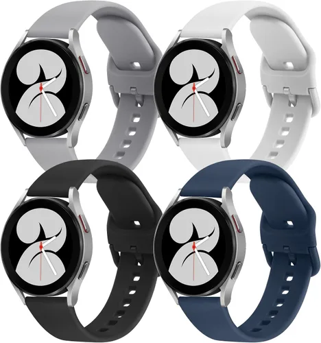 Vista 12 de 4 PACK Bands Compatible with Samsung Galaxy Watch 4 40mm 44mm/ 4 Classic 42mm 46mm, 20mm Adjustable Silicone Sport Replacement Strap for Samsung