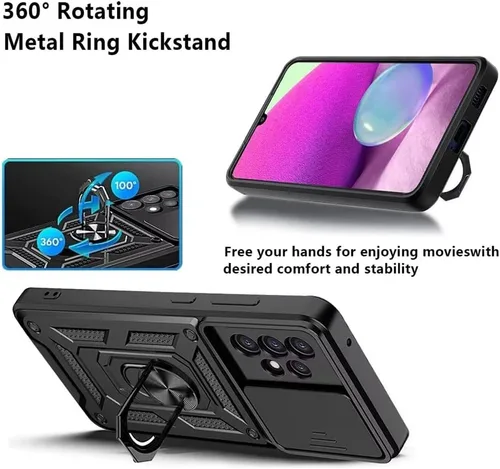 Vista 8 de Funda para Galaxy A20S, Galaxy A20S, funda de TPU de grado militar + PC, [soporte integrado] diseño de doble capa resistente funda de protección