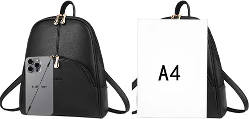Vista 2 de Nevenka mochila informal estilo cartera de imitación cuero con cierre para mujer
