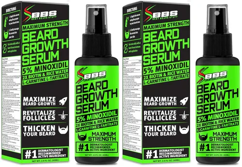 Vista 8 de Minoxidil para el crecimiento de la barba: suero al 5% con 2 veces biotina y agua de arroz, promueve el cabello facial más grueso y lleno, ideal