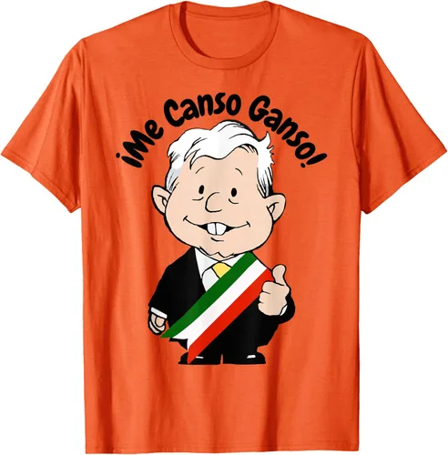 Vista 66 de AMLO Amlito Me Canso Ganso - Camiseta con diseño de dibujos animados mexicanos Gris Oscuro