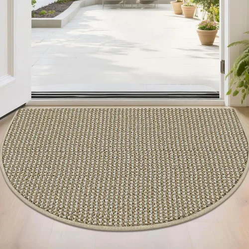 Vista 36 de BEQHAUSE Tapete Atrapa Suciedad para Puerta 17" x 30" Semicírculo Antideslizante Lavable Tapetes de Entrada Alfombras Absorbentes de Bienvenida