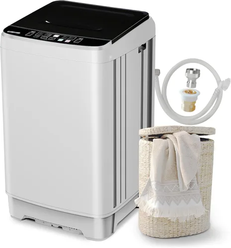 Vista 10 de Lavadora portátil de 17.7 libras, lavadora compacta completamente automática para apartamento, 10 programas de lavado, pequeña lavadora portátil