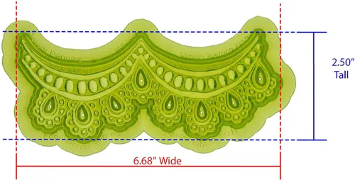 Vista 2 de Marvelous Molds Molde de encaje de silicona Mandy para decoración de pasteles con fondant, pasta de goma y más