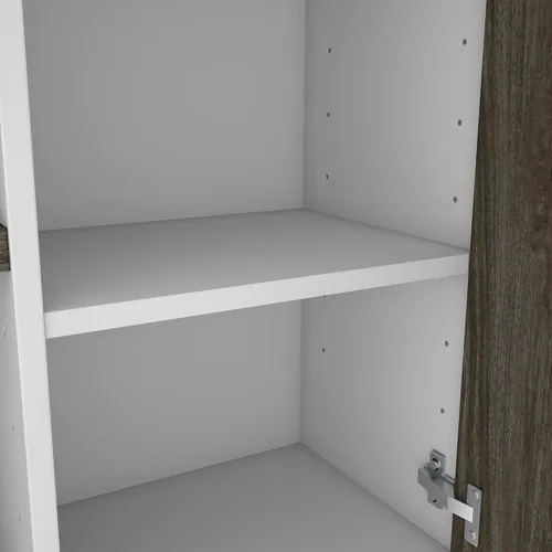 Vista 6 de Bestar Norma Escritorio ejecutivo en forma de U o L con gabinete, 71 W, nogal gris y blanco