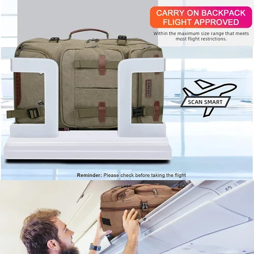 Vista 6 de WITZMAN Mochila de Viaje para Hombres 40L Grande Equipaje de Mano Aprobado por Aerolíneas Convertible 3 en 1 Bolsas para Laptop Caben 17 pulgadas