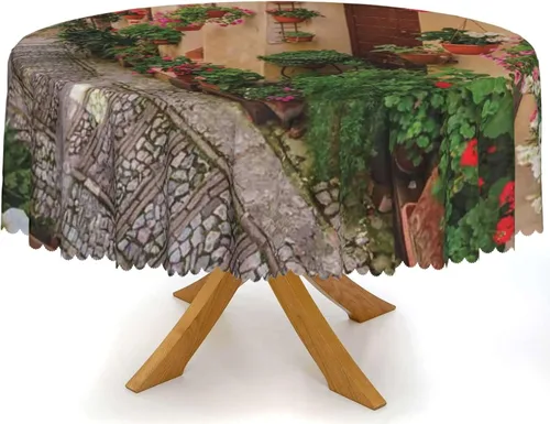 Vista 11 de Mantel redondo de mandala marrón – para comedor, cocina, decoración del hogar, cena de vacaciones, mantel lavable, a prueba de derrames, lavable