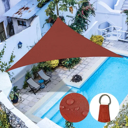 Vista 9 de RICHIE Toldo Vela de Sombra Solar Mejorado de 8'x10' Rectangular, Resistente al Agua y Bloqueo UV para Patio Exterior Césped Playa Jardín Cochera