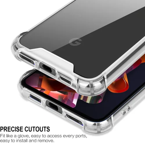 Vista 3 de Funda para Google Pixel 5a (no compatible con Pixel 5), transparente y bonita funda delgada de poliuretano termoplástico reforzado, parte trasera