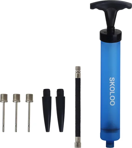 Vista 15 de SKOLOO Kit de inflador de bomba de aire portátil de 10 pulgadas con aguja, boquilla, manguera de extensión para fútbol, baloncesto, fútbol