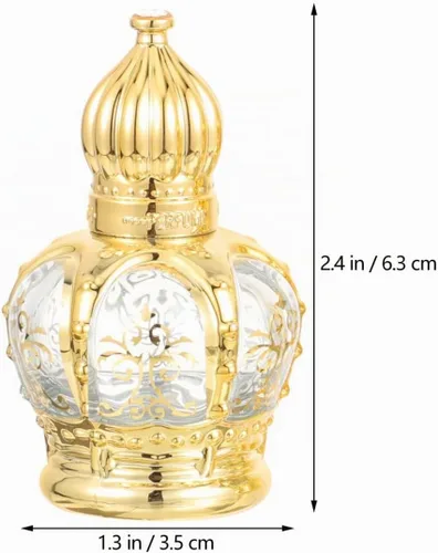 Vista 4 de Housoutil - Botella enrollable de vidrio de aceite esencial de 0.3 fl oz, 10 botellas de perfume vintage recargables, dispensador de vidrio