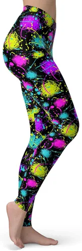 Vista 3 de sissycos Womens 80s Leggings Artistic Splash Printed Buttery Soft Stretchy Pants