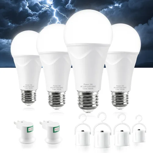 Vista 8 de Brightever Bombillas de emergencia recargables de 9 W, bombilla