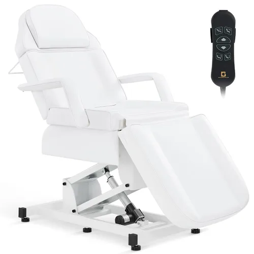 Vista 12 de BarberPub Cama facial totalmente eléctrica con 3 motores para esteticista, silla de tatuaje eléctrica para cliente, cama facial para esteticista