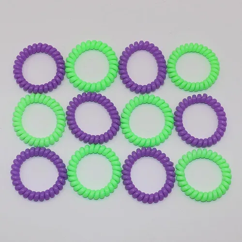 Vista 2 de Pulseras sensoriales elásticas en espiral para niños y niñas, paquete de 12, pulseras para niños pequeños, ayuda divertida para el habla