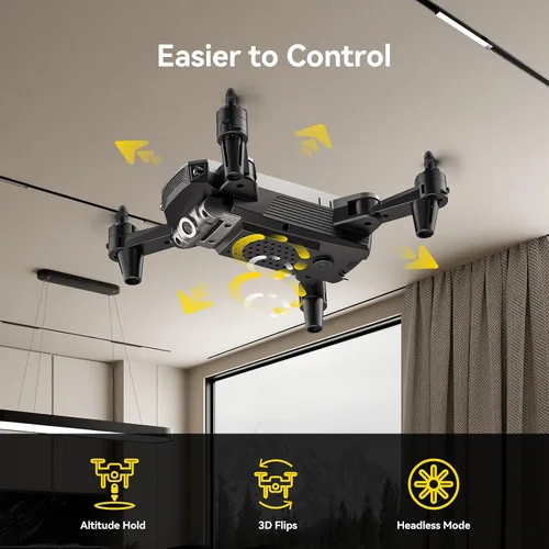 Vista 4 de DEERC D20 - Mini dron con cámara FPV HD 720P y control remoto, control de altitud, modo sin cabeza, ajuste de velocidad de arranque con una tecla
