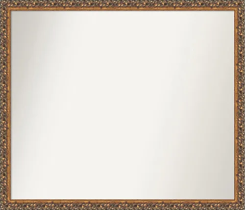 Vista 153 de Amanti Art Espejo de baño de bronce para sobre fregadero, 29 x 19 pulgadas, espejo rectangular de bronce antiguo, marco de madera tradicional