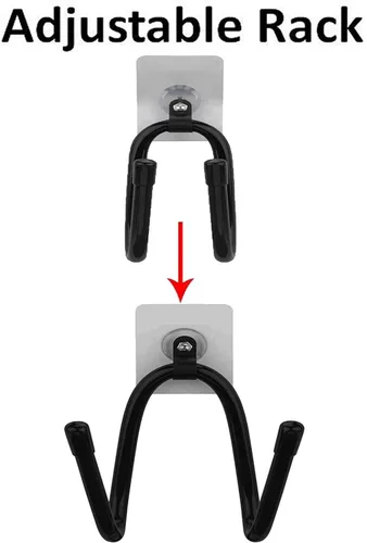 Vista 2 de Paquete de 2 ganchos adhesivos para sombreros, soporte para sombreros, organizador de sombreros, perchas de almacenamiento de montaje en pared, sin