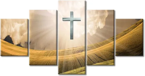 Vista 98 de TUMOVO Decoración de pared de iglesia cristiana de 3 paneles, imágenes de la resurrección de Jesús para sala de estar, dormitorio, cocina