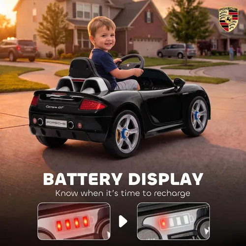 Vista 6 de Qaba Auto de paseo para niños de 12 V, con licencia Porsche Carrera GT con Negro