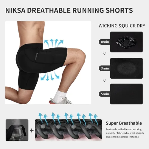 Vista 4 de Niksa Pantalones cortos de compresión para hombre, paquete de 23, ropa interior de compresión para hombre, pantalones cortos atléticos, pantalones