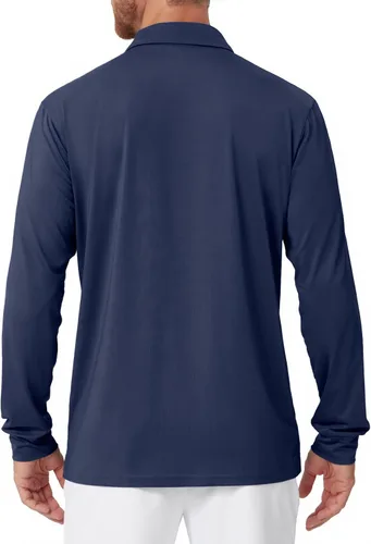 Vista 66 de NAVISKIN Camisas polo de manga larga para hombre, camisas de golf con cuello UPF 50 SPF para hombre, secado rápido, absorbe la humedad