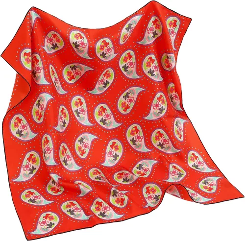 Vista 8 de STARWHISPER Bufanda de seda de morera 100% pura, 27 x 27 pulgadas, 0.551 in, bufanda cuadrada para mujer, con embalaje de regalo Flores de anacardo