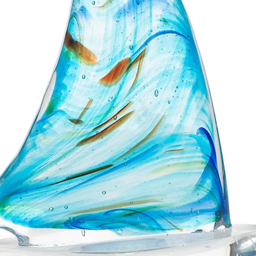 Vista 3 de Figura de cristal de vela marmolada de 7 pulgadas, decoración de casa de playa costera