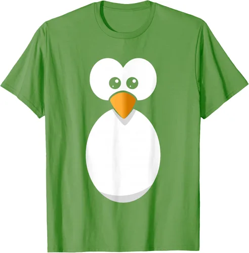 Vista 16 de Camiseta divertida con diseño de cara de pingüino o disfraz fácil, color negro, talla S