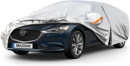 Vista 23 de Kayme Funda de automóvil de 6 capas para Audi A4 Sedan (2011-2023), impermeable para todo tipo de clima, cubierta exterior completa, protección