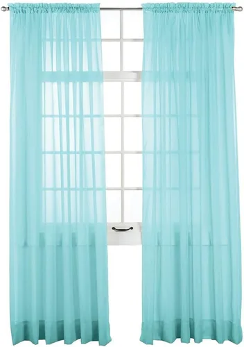 Vista 10 de Stylemaster Elegance Cenefa recta de gasa transparente, 60 x 14 pulgadas, color dorado