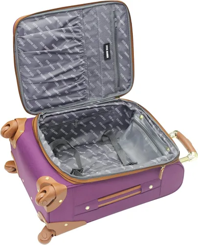 Vista 5 de Steve Madden Designer Luggage Collection - Maleta ligera y expandible de lado suave para hombres y mujeres, bolsa de transporte duradera de 20