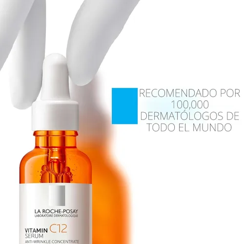 Vista 12 de La Roche-Posay Suero puro de Vitamina C al 12% para cara con ácido hialurónico y ácido salicílico, suero facial hidratante, aumenta la luminosidad