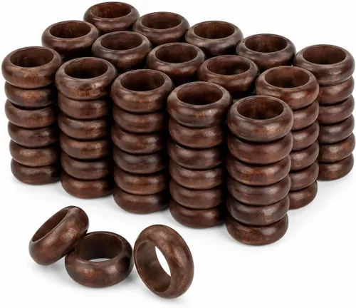 Vista 20 de Juego de servilletas de madera de 12 piezas, hecho a mano, con hebillas para mesas de comedor, servilleteros rústicos de granja para bodas, Navidad